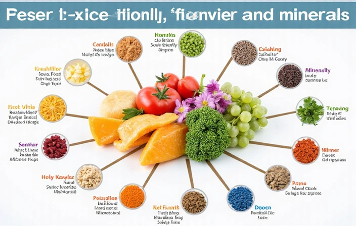 Diagram of essential vitamins and minerals